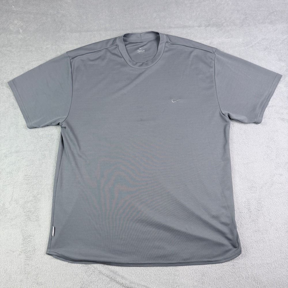 Nike Dri-FIT Training Shirt Mens XXL Gray Short Sleeve Crew Neck USA Made